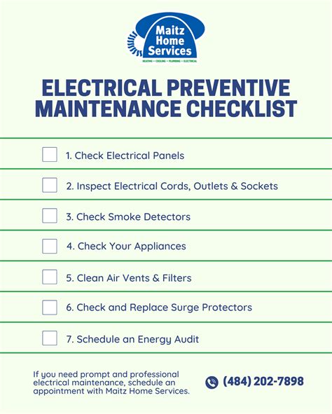 electrical maintenance box|electrical panel maintenance checklist.